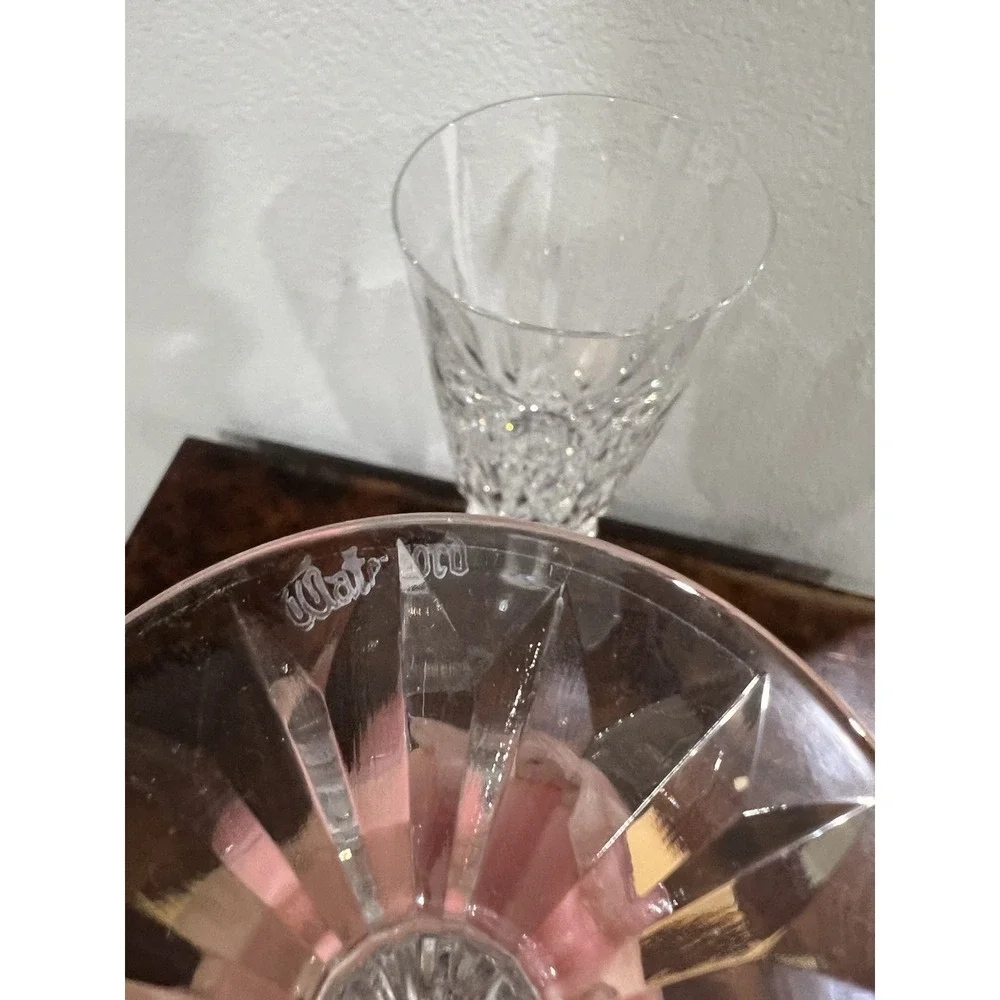 Set of 2 WATERFORD Lismore Crystal Champagne Glasses Flutes 7.25